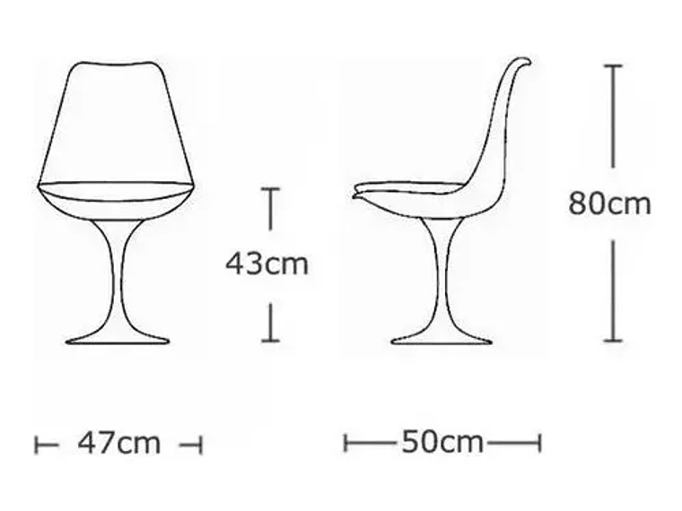 PACK 4 SILLAS TULIP FUTURISTA BASE TULIP NÓRDICO 3
