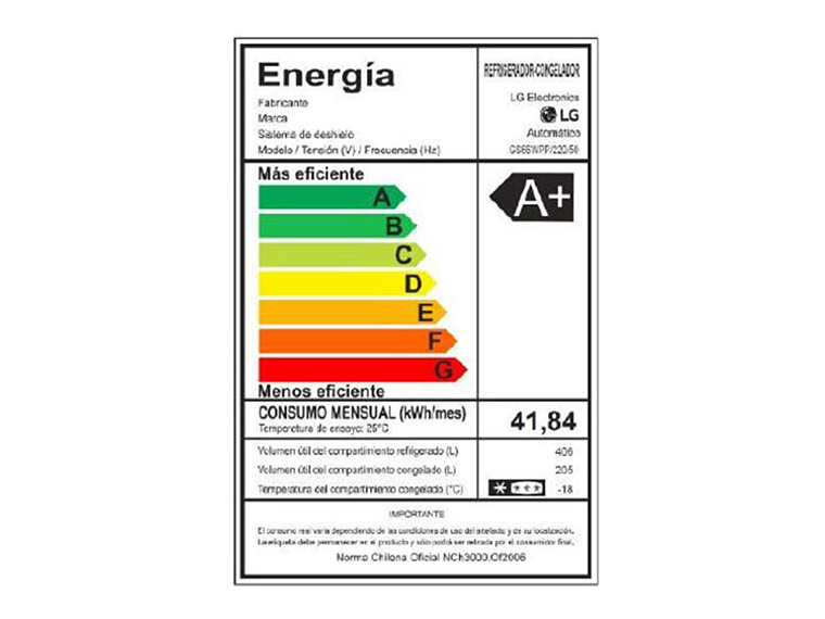 REFRIGERADOR SIDE BY SIDE LG GS66WPP 611L NO FROST PLATA 6
