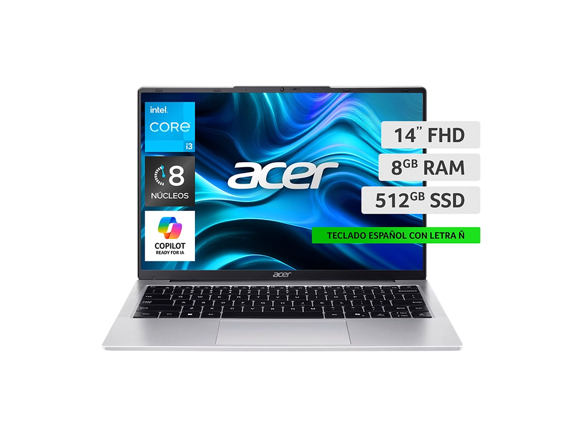 NOTEBOOK ACER ASPIRE LITE AL14-31P-MG40-1 INTEL CORE I3 8GB RAM 512GB SSD 14'' 1