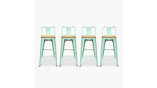 PACK 4 TOLIX TABURETES C/RESP 66 MADERA MENTA FORM