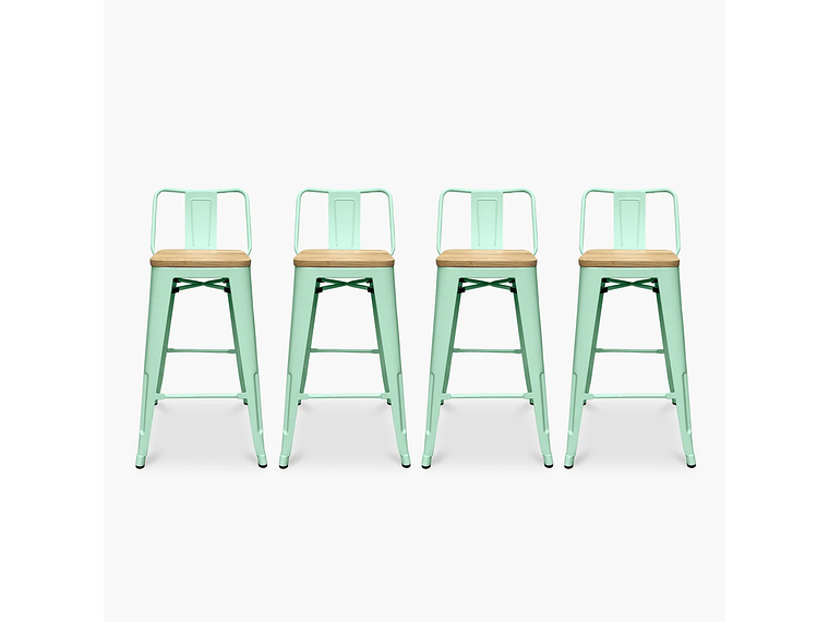 PACK 4 TOLIX TABURETES C/RESP 66 MADERA MENTA FORM 1