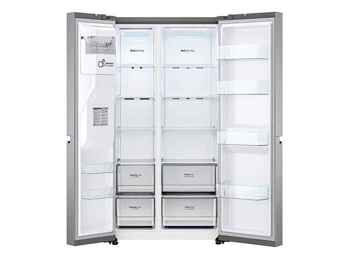 REFRIGERADOR SIDE BY SIDE LG GS66WPP 611L NO FROST PLATA 7