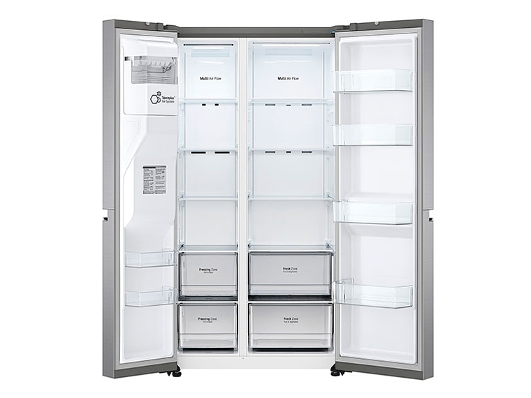 REFRIGERADOR SIDE BY SIDE LG GS66WPP 611L NO FROST PLATA 7