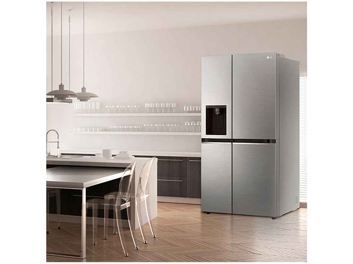REFRIGERADOR SIDE BY SIDE LG GS66WPP 611L NO FROST PLATA 9