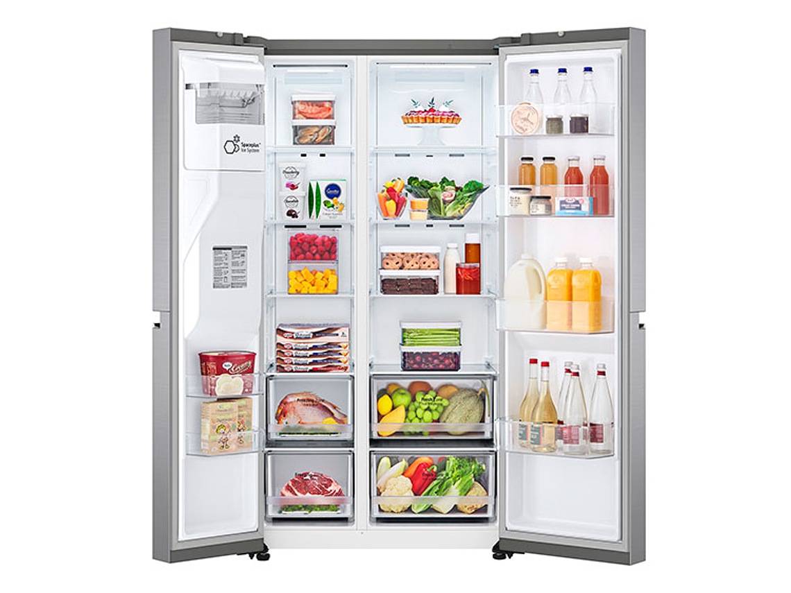 REFRIGERADOR SIDE BY SIDE LG GS66WPP 611L NO FROST PLATA 11