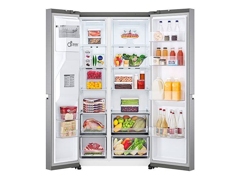 REFRIGERADOR SIDE BY SIDE LG GS66WPP 611L NO FROST PLATA 11