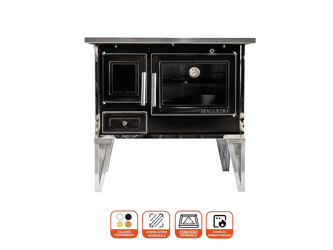 COCINA A LEÑA ALCAZAR CALBUCO L70 NEGRA 2