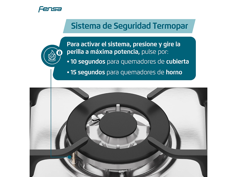 COCINA A GAS 5 PLATOS FENSA VAPORBAKE F 6000 T 4