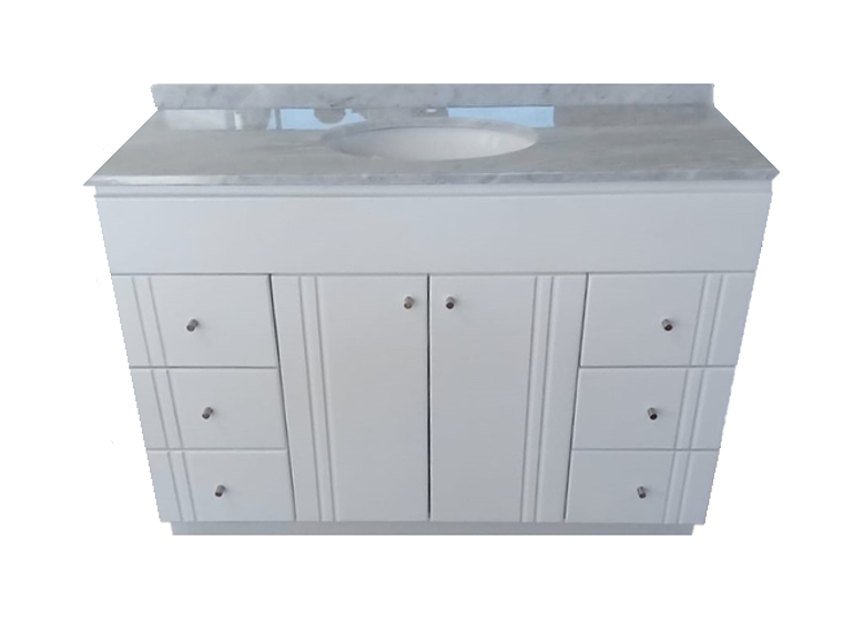 MUEBLE TMUEBLES CARRARA RECTO VANITORIO LACADO CUBIERTA MÁRMOL 120 X 50 X 85 BLANCO 1