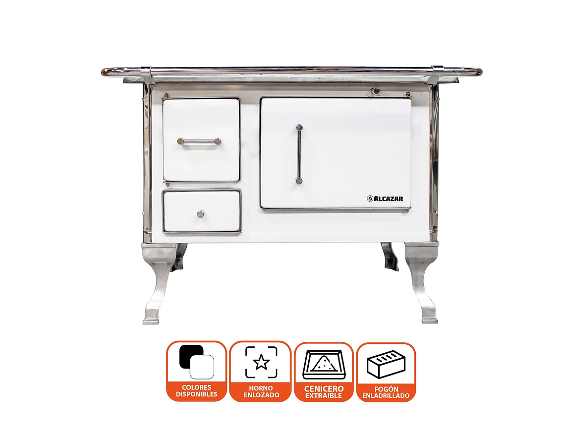 COCINA A LEÑA ALCAZAR LLAIMA 80 BLANCA 1