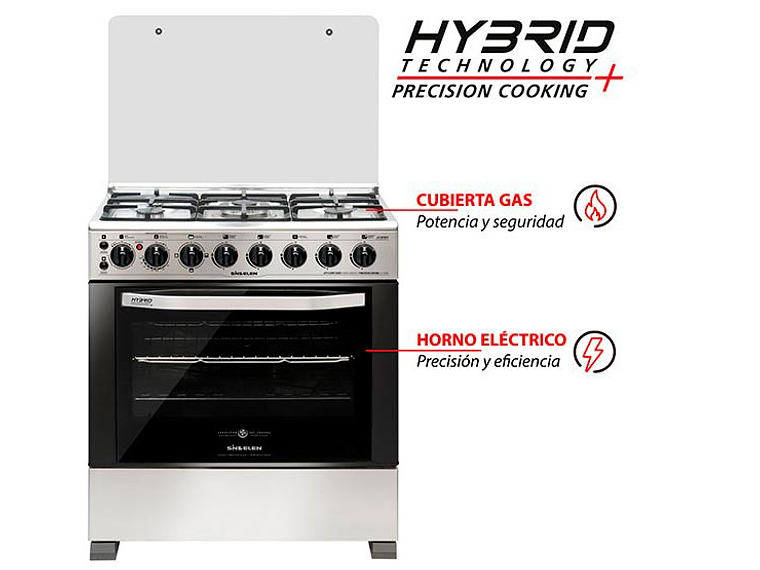 COCINA A GAS LICUADO/NATURAL SINDELEN 5 PLATOS CH-740NI 5Q HIBRIDA CONVECCION 1