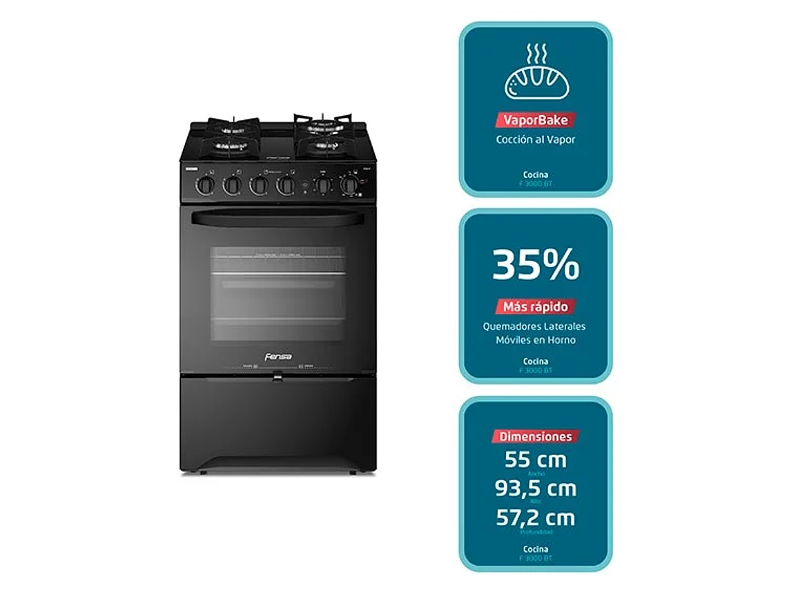 COCINA FENSA 4 PLATOS F3000 BT 7