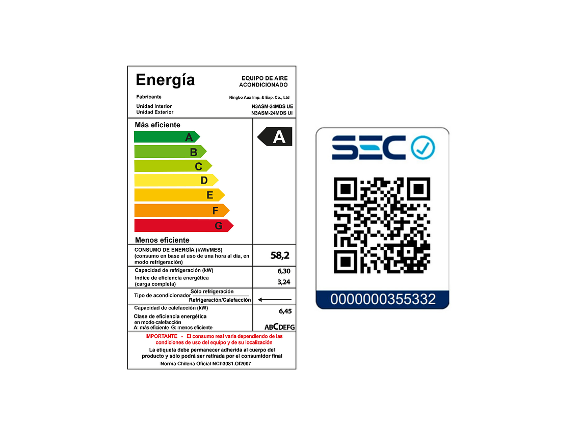 AIRE ACONDICIONADO ON/OFF 24000BTU WIFI APP 7