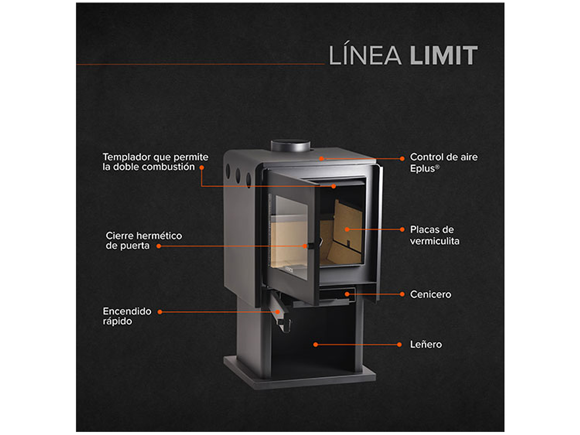 CALEFACTOR A LEÑA BOSCA LIMIT 480 4