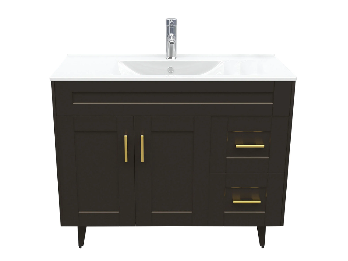 KIT MUEBLE VANITORIO DOMSA CAFÉ 100SK-C+P-100 / 100X80X47CM 1