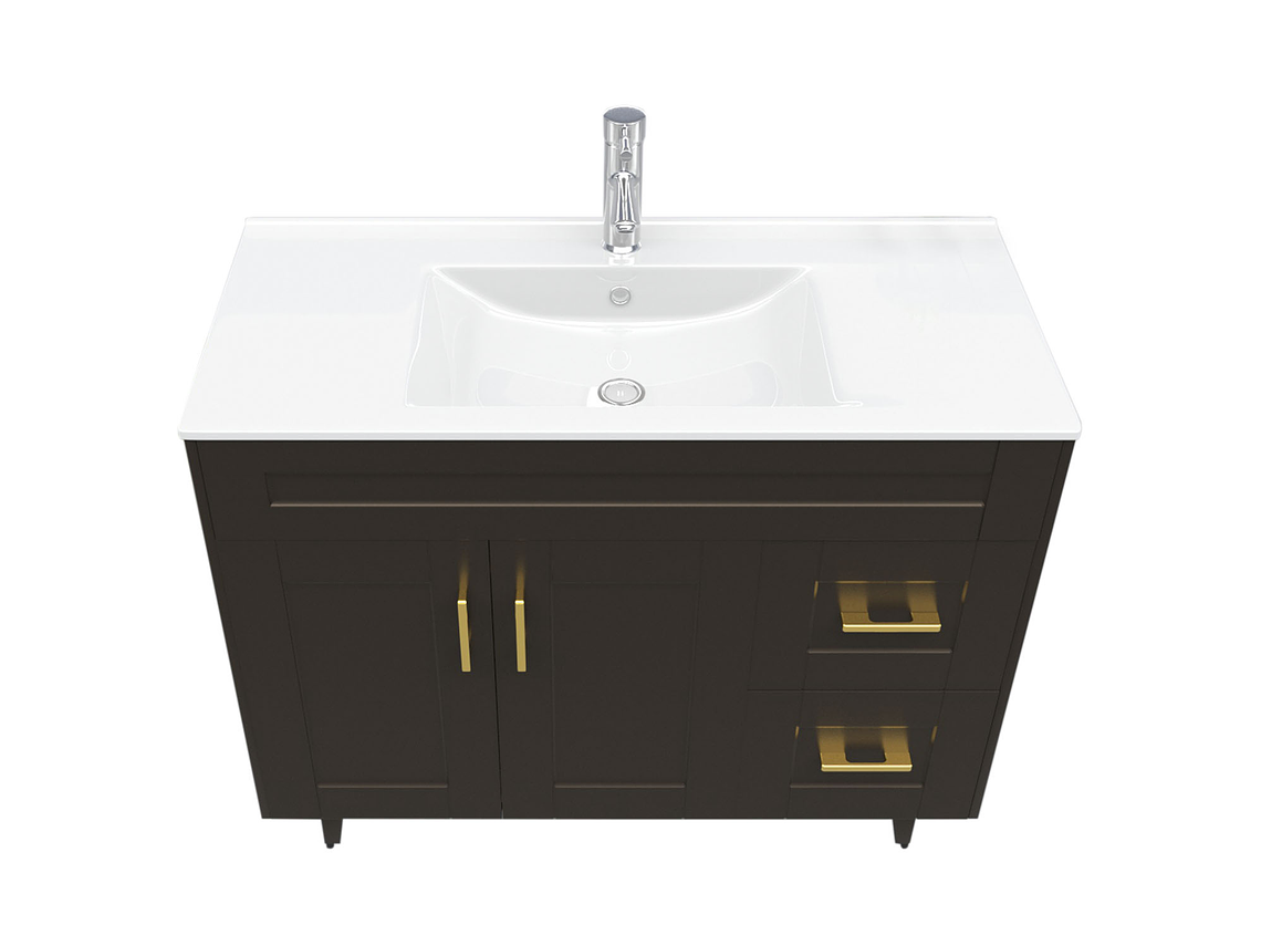 KIT MUEBLE VANITORIO DOMSA CAFÉ 100SK-C+P-100 / 100X80X47CM 2