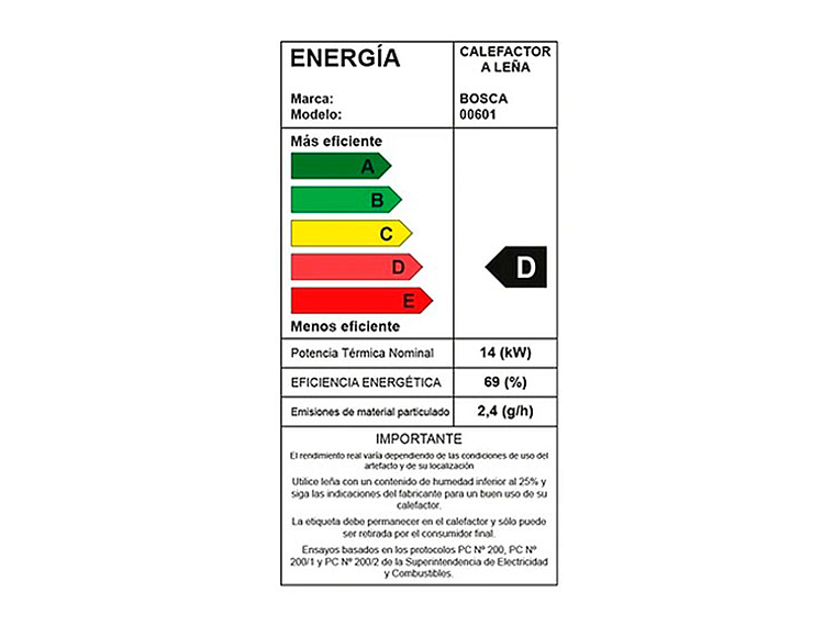 CALEFACTOR A LEÑA BOSCA LIMIT 480 9