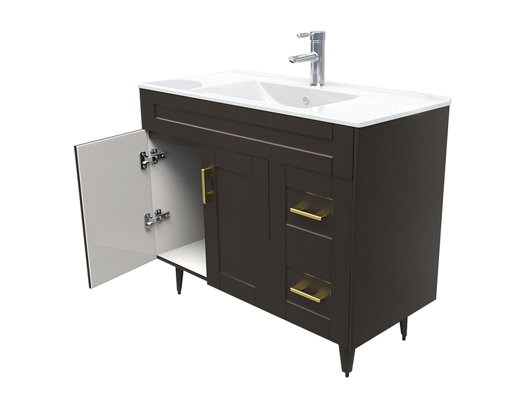 KIT MUEBLE VANITORIO DOMSA CAFÉ 100SK-C+P-100 / 100X80X47CM 4