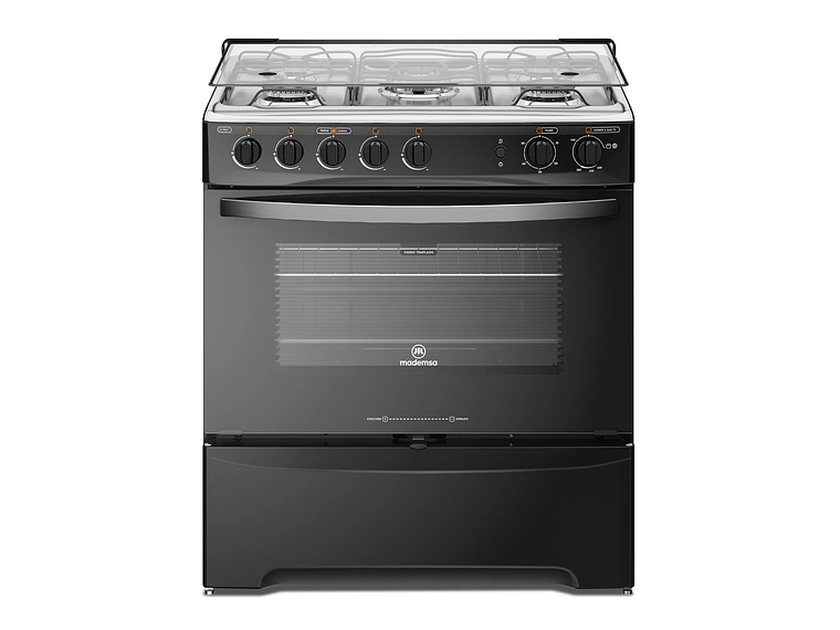 COCINA A GAS 5 PLATOS MADEMSA TRIPLE LLAMA M 940 T NEGRA 1