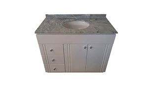 MUEBLE TMUEBLES CARRARA RECTO VANITORIO LACADO CUBIERTA MÁRMOL 100 X 50 X 85 BLANCO