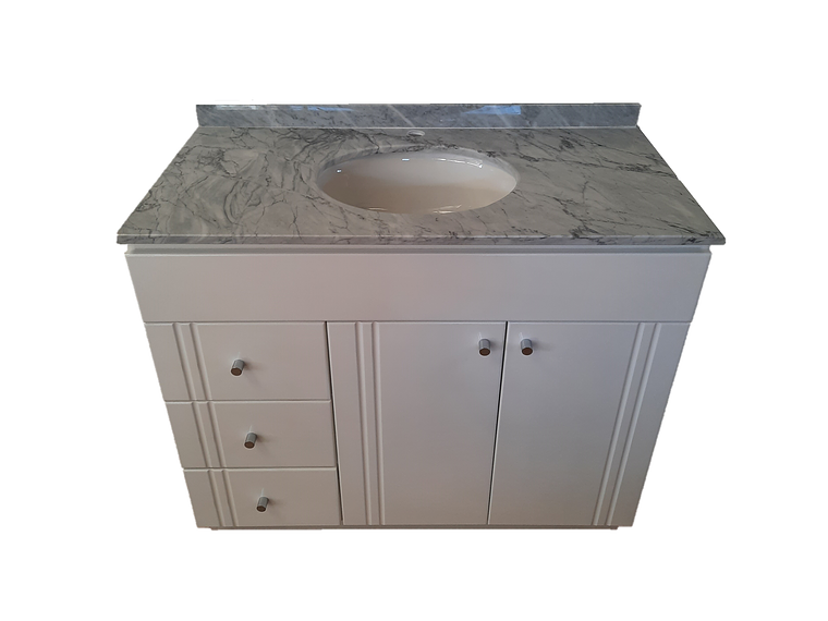 MUEBLE TMUEBLES CARRARA RECTO VANITORIO LACADO CUBIERTA MÁRMOL 100 X 50 X 85 BLANCO 1