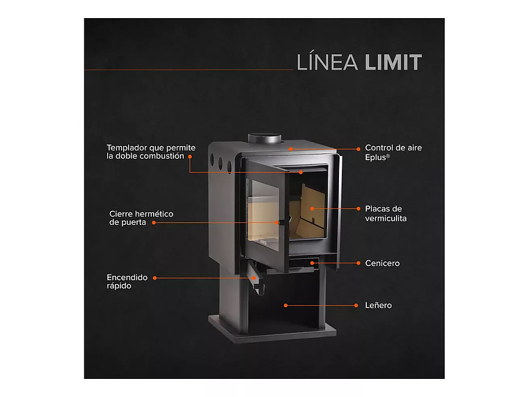 ESTUFA A LEÑA LIMIT 360 CERTIFICADA / BOSCA 2