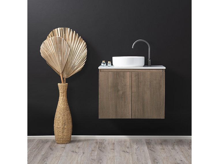 MUEBLE STRETTO VANITORIO SOBRE CUBIERTA REDONDO COMPLETO 80 X 46 CM ERMES MDF 2