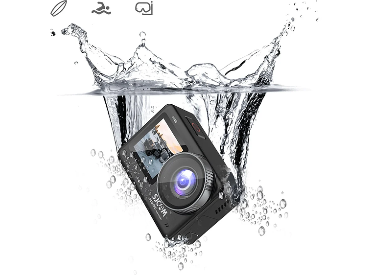 PACK CÁMARA DEPORTIVA SJCAM SJ10 PRO 4K 60FPS WIFI ESTABILIZADOR CON CARGADOR 2 BATERIAS RELOJ Y MIC 6