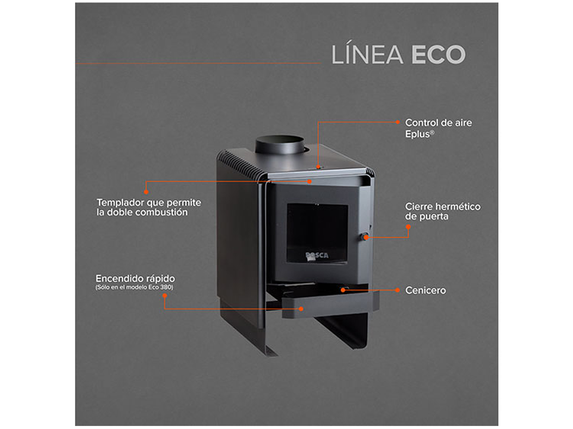 CALEFACTOR A LEÑA BOSCA ECO 380 6
