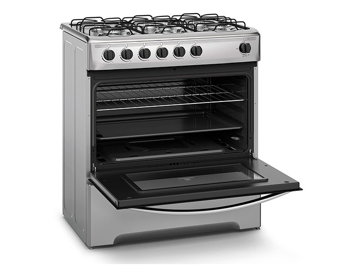 COCINA A GAS LIQUADO MADEMSA 6 PLATOS M 810 T SILVER NEGRO 2