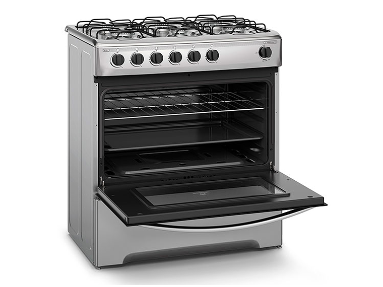 COCINA A GAS LIQUADO MADEMSA 6 PLATOS M 810 T SILVER NEGRO 2