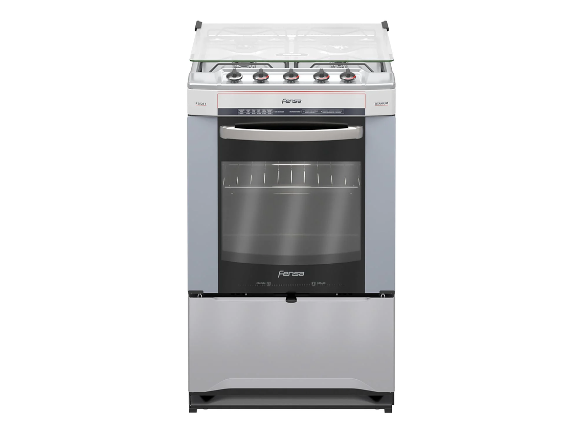 COCINA A GAS 4 PLATOS FENSA QUEMADORES LATERALES F2525 T 1