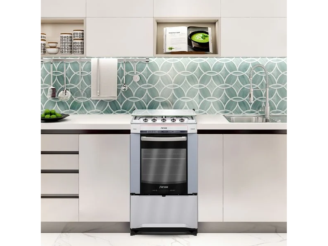 COCINA A GAS 4 PLATOS FENSA QUEMADORES LATERALES F2525 T 3