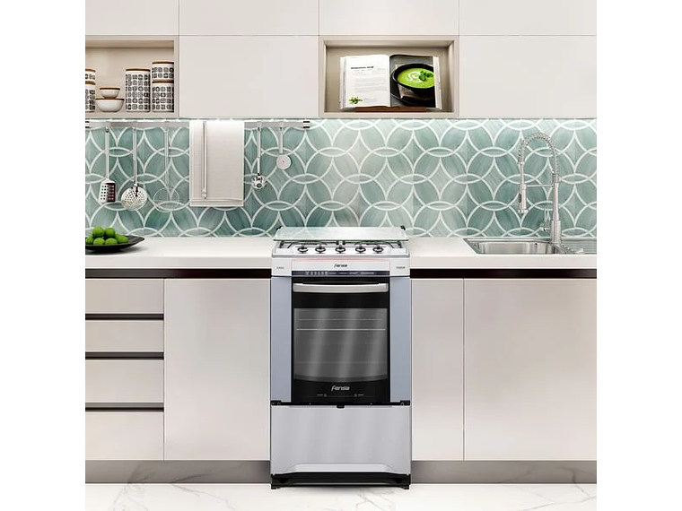 COCINA A GAS 4 PLATOS FENSA QUEMADORES LATERALES F2525 T 3