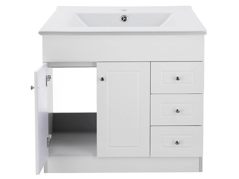 KIT MUEBLE VANITORIO DOMSA BLANCO B100PHD-B+P-100 / 100X80X47CM 2