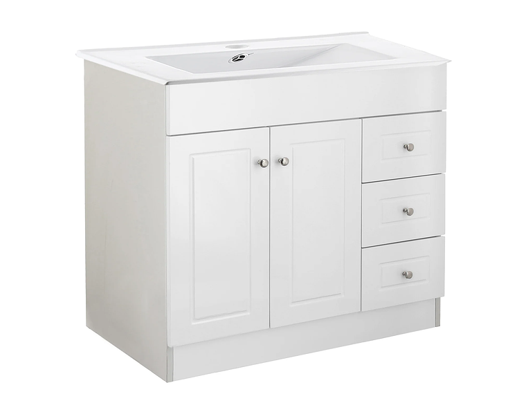 KIT MUEBLE VANITORIO DOMSA BLANCO B100PHD-B+P-100 / 100X80X47CM 3