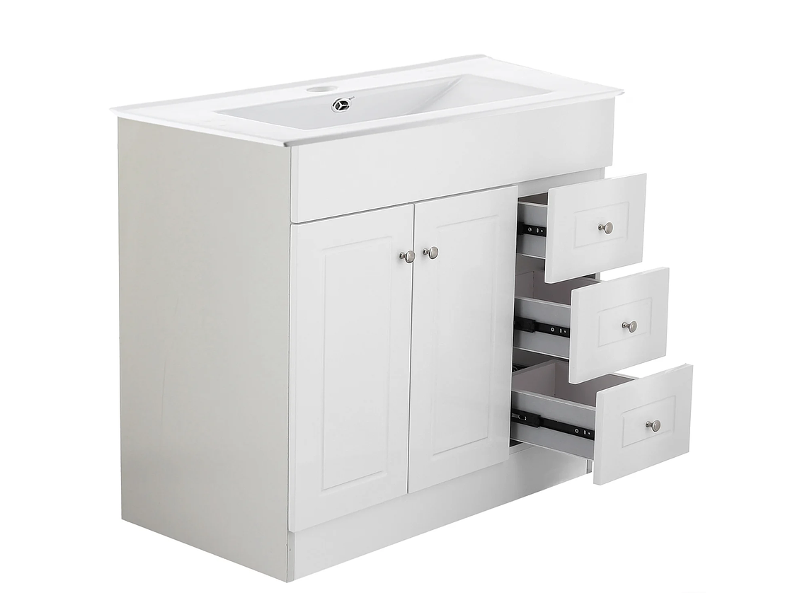 KIT MUEBLE VANITORIO DOMSA BLANCO B100PHD-B+P-100 / 100X80X47CM 4
