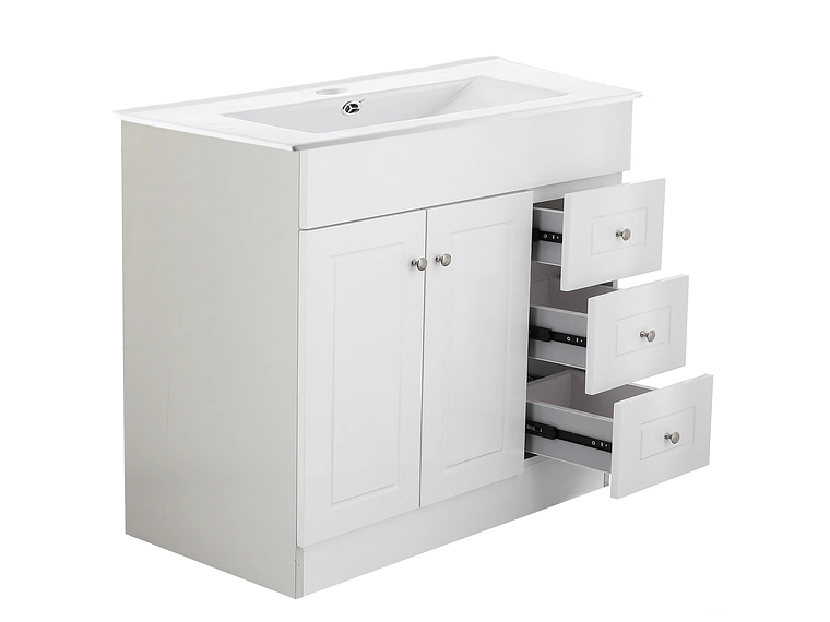 KIT MUEBLE VANITORIO DOMSA BLANCO B100PHD-B+P-100 / 100X80X47CM 4