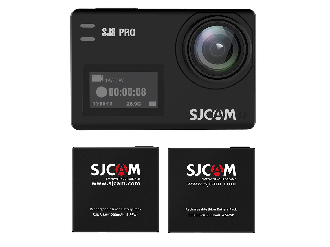 PACK CÁMARA SJCAM SJ8 PRO 4K 60FPS DUAL + 2 BATERIAS 5
