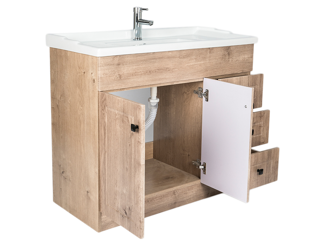 KIT DOMSA MUEBLE VANITORIO B100PH-WOOD + F-100/100 X 80 X 47 CM 3