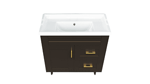 KIT DOMSA MUEBLE VANITORIO CAFÉ 80SK-C + 80/80 X 80 X 47 CM