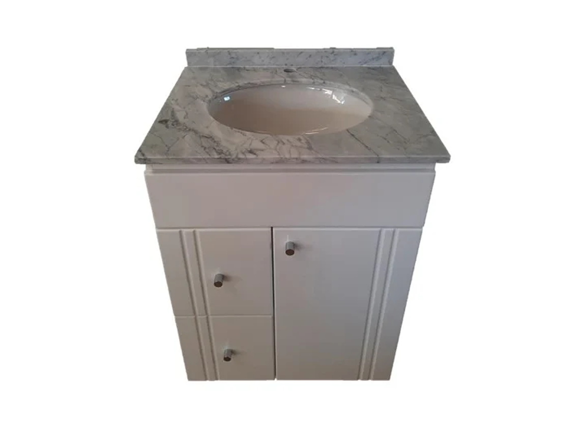 MUEBLE VANITORIO LACADO BLANCO CUBIERTA MÁRMOL 70X50X85 1