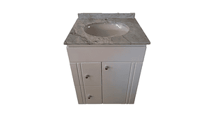 MUEBLE VANITORIO LACADO BLANCO CUBIERTA MÁRMOL 70X50X85