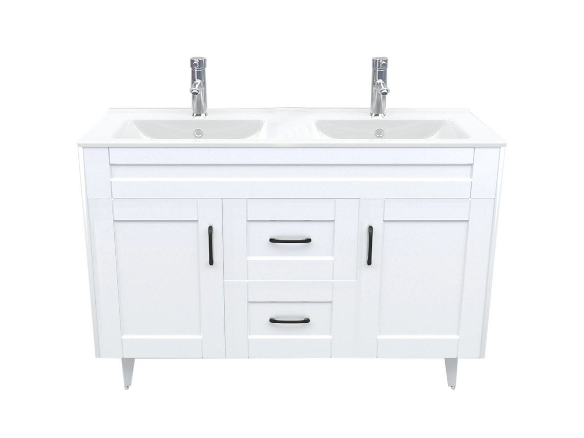 MUEBLE DOMSA VANITORIO DOBLE D120SK-B NO INCLUYE CUBIERTA 120 CM BLANCO 1