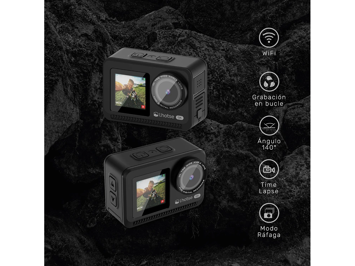 CÁMARA DE ACCIÓN 5K 60FTP ACCESORIOS PEAKPRO LHOTSE 3