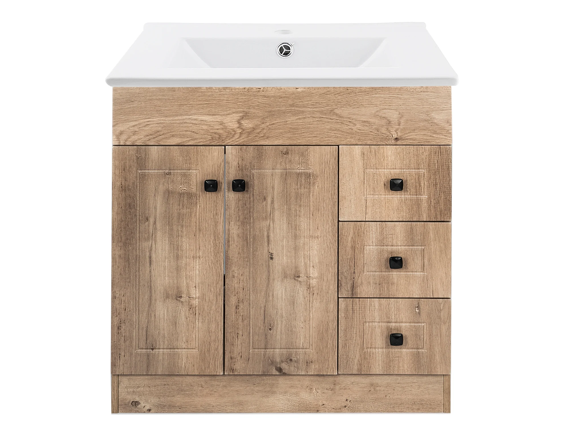 KIT DOMSA MUEBLE VANITORIO NOGAL B80PH-WOOD + P-80/ 80 X 80 X 47 CM 1