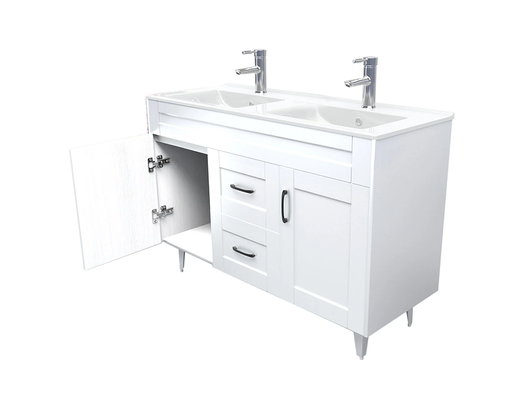 MUEBLE DOMSA VANITORIO DOBLE D120SK-B NO INCLUYE CUBIERTA 120 CM BLANCO 4