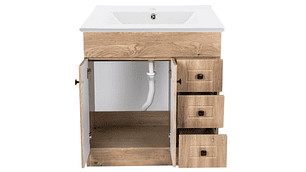 KIT DOMSA MUEBLE VANITORIO NOGAL B80PH-WOOD + P-80/ 80 X 80 X 47 CM