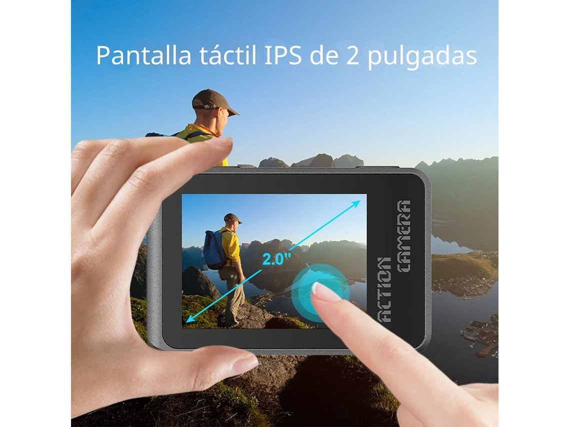 CÁMARA DEPORTIVA AUSEK 8K 50MP ULTRAHD CON ACCESORIOS ACCIÓN 9