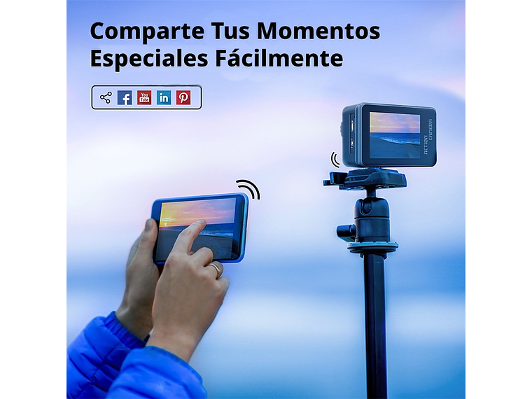 CÁMARA DEPORTIVA 5K 24MP ULTRAHD CON MICROFONO Y ACCESORIOS 3